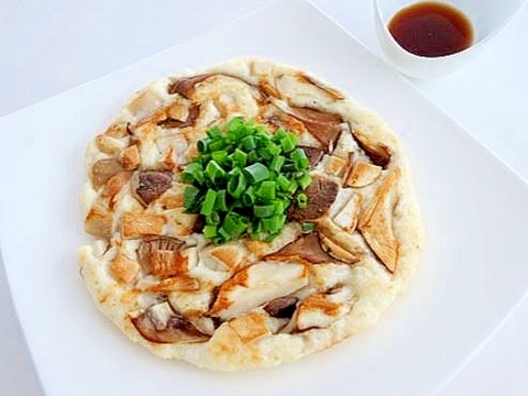 もちもち香ばしい☆たっぷりきのこのとろろステーキ